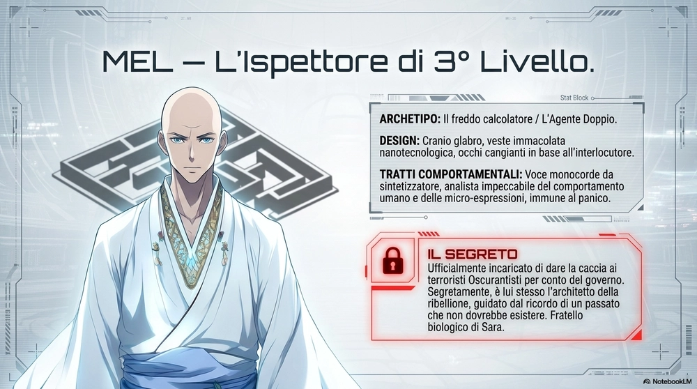 Presentazione di Mel ispettore di terzo livello e uno dei protagonisti del libro