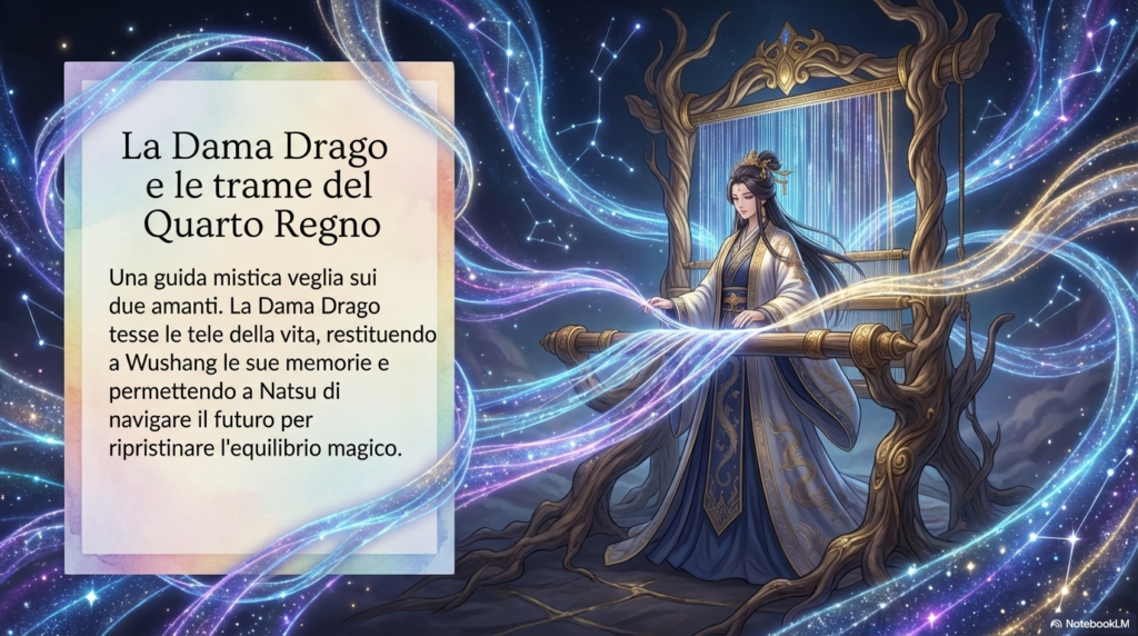 La dama Drago dei quattro regni è colei che tesse la tela della vita e interviene per aiutare i protagonisti a ripristinare la magia